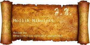 Hollik Nikolett névjegykártya